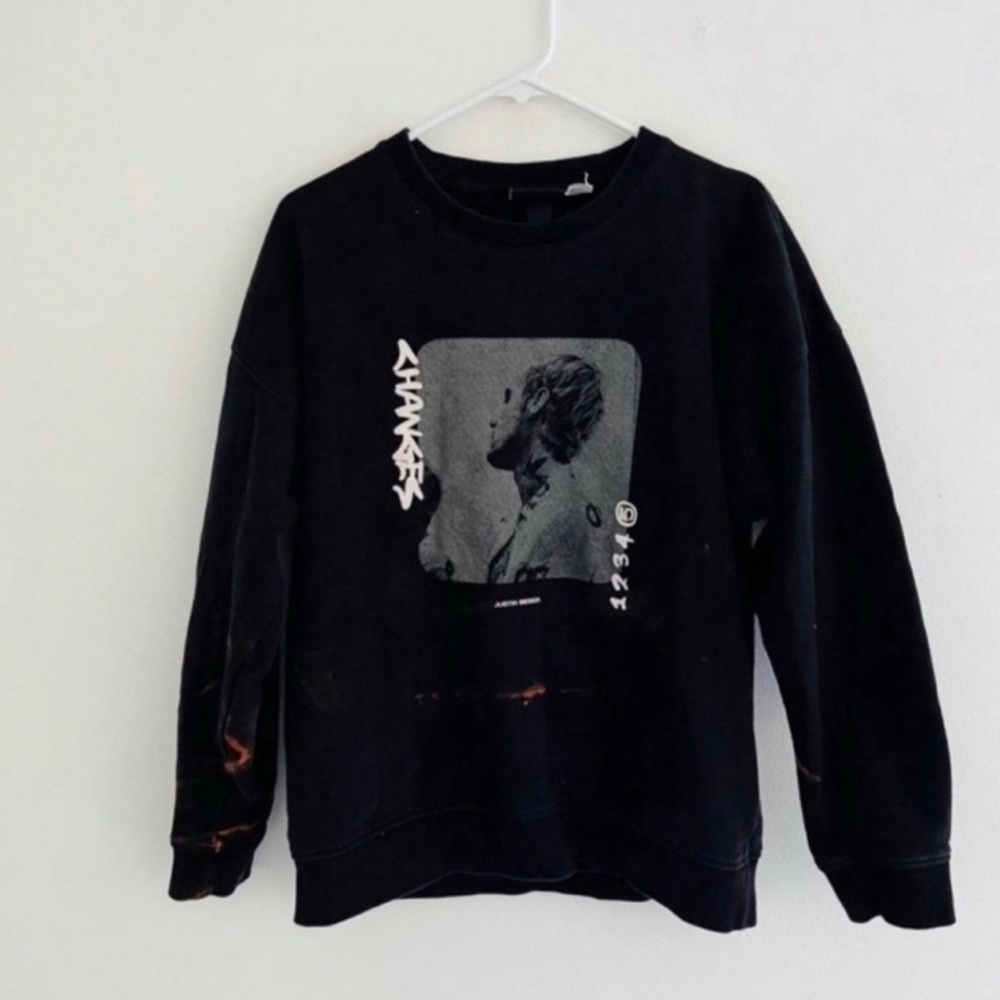 H&M x Justin Bieber Changes Bleached Sweatshirt Small